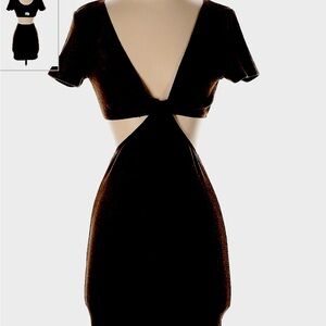 White Fox Cut Out Black Mini Dress